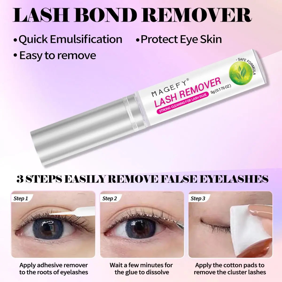 MAGEFY 3100-Piece Cluster Lash Extension Kit with Bond & Seal, Glue Remover, Tweezers, and Natural Fox Eye Cat Eye Lash Clusters - Soft and Lightweight False Eyelashes Set