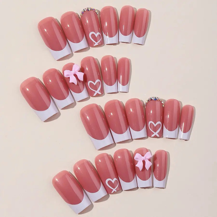 24-Piece Medium-Length Press-On Nail Set with Jelly Glue and File - No Adhesive Required, Easy Application Nail Art Accessories