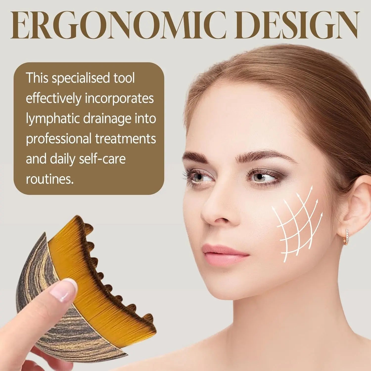 Lymphatic Contour Brush for Jawline and Chin Sculpting – Dry Brushing Massager for Lymphatic Drainage and Fatigue Relief (1 Piece)