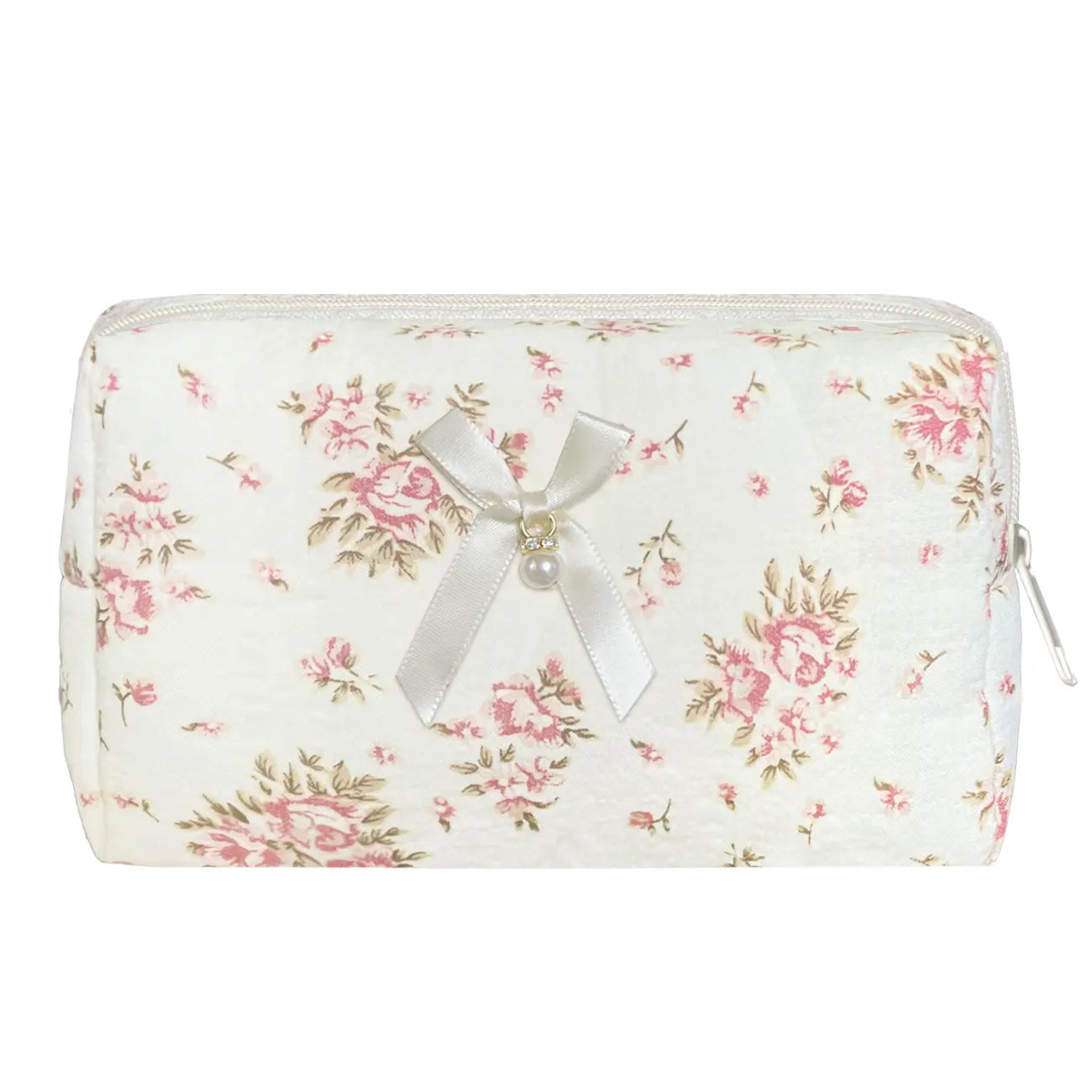 Quilted Touch-Up Cosmetic Bag for Women and Girls