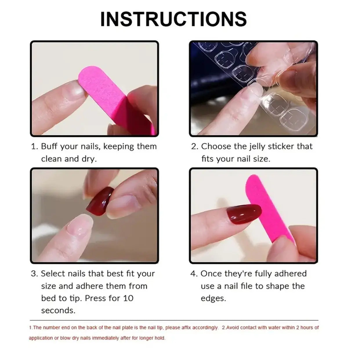 24-Piece Medium-Length Press-On Nail Set with Jelly Glue and File - No Adhesive Required, Easy Application Nail Art Accessories