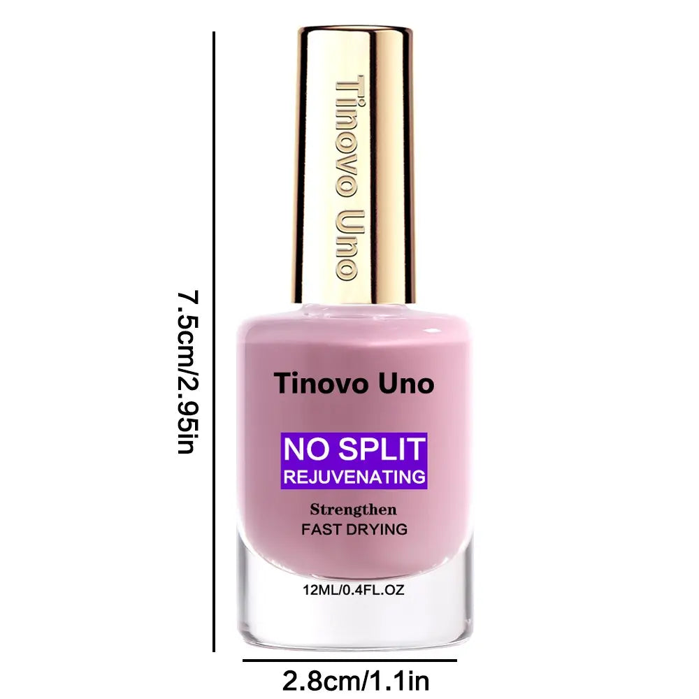 Tinovo Uno NO SPLIT Rejuvenating Nail Hardener 12ml - Advanced Nail Strengthener and Repair Solution with Enriched Keratin for Fragile, Thin, and Brittle Nails, Quick-Drying Formula, No UV/LED Curing Required