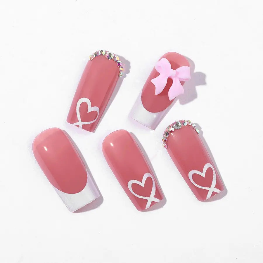 24-Piece Medium-Length Press-On Nail Set with Jelly Glue and File - No Adhesive Required, Easy Application Nail Art Accessories