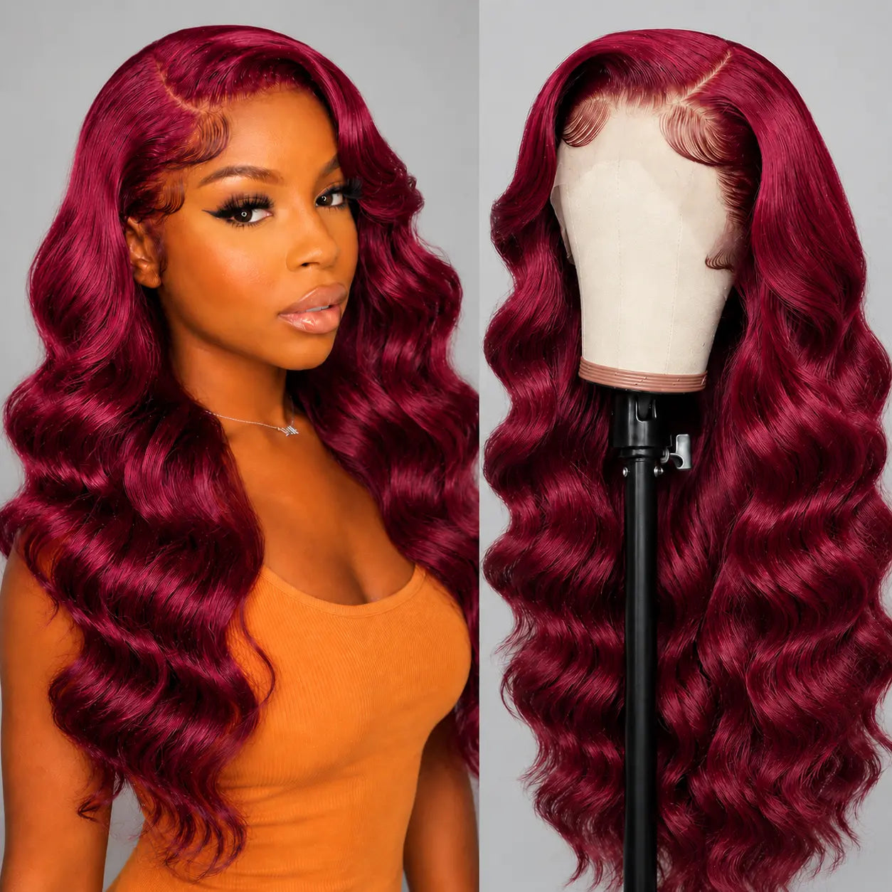 100% Human Hair Deep Wave and Body Wave Lace Front Wigs for Black Women - 180% Density, 13X4 HD Transparent Lace Frontal, 22 Inch