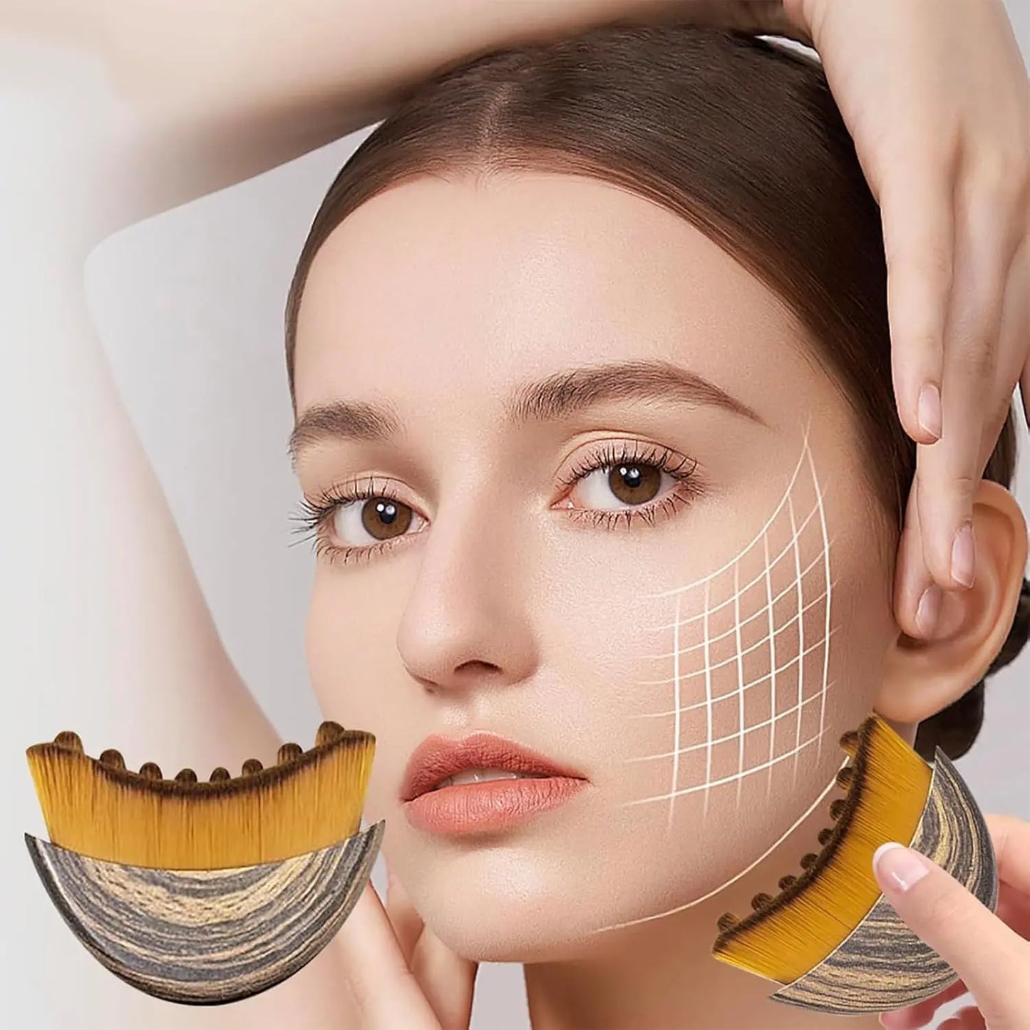 Lymphatic Contour Brush for Jawline and Chin Sculpting – Dry Brushing Massager for Lymphatic Drainage and Fatigue Relief (1 Piece)