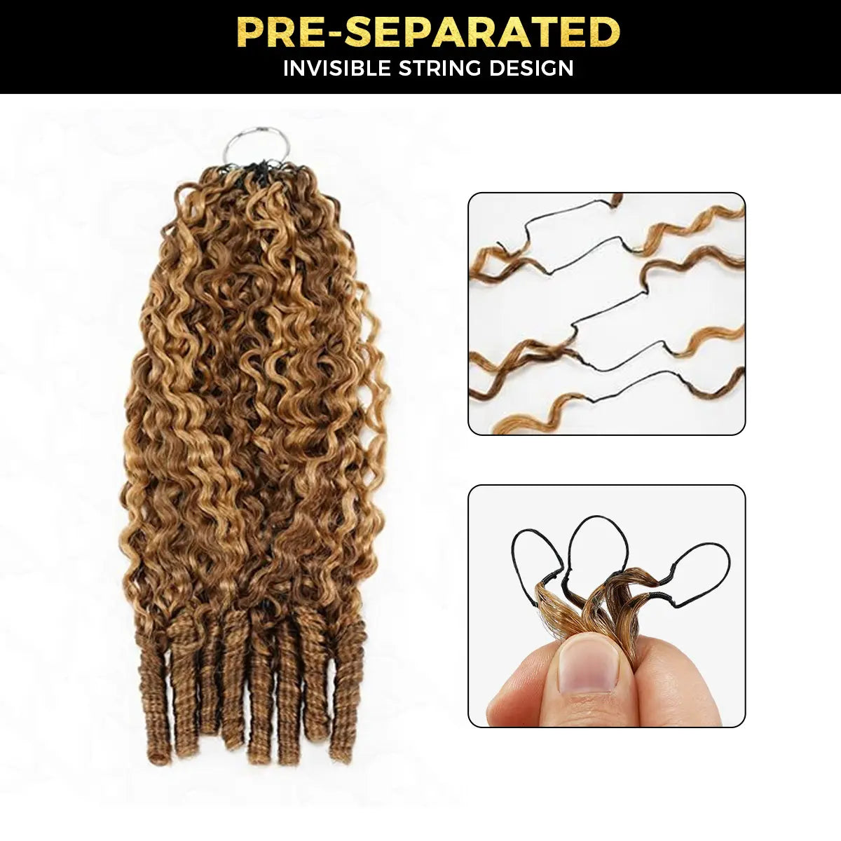 OQ HAIR Burmese Curly Crochet Human Hair Highlights in 4/27 with Miracle Knots for Effortless Boho Braids