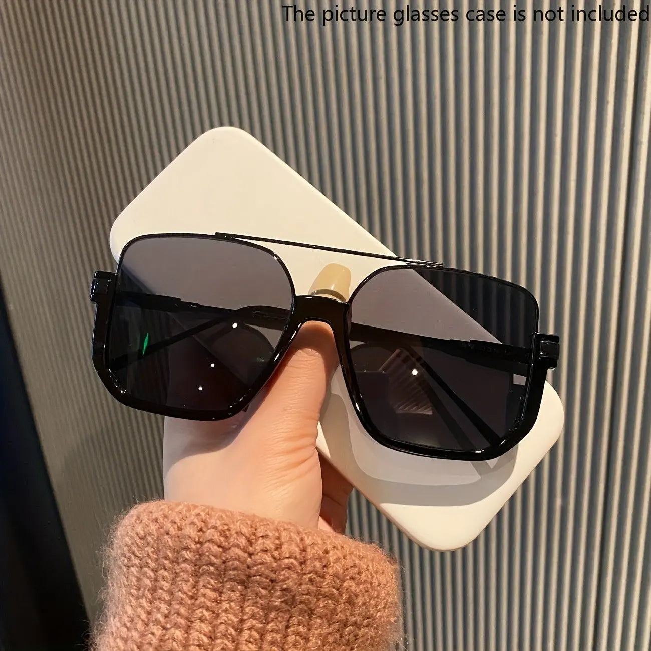 Oversized Square Double Bridge Sunglasses - 2-Pack, Y2K American Retro Style, Versatile Casual UV Protection Aviator Shades