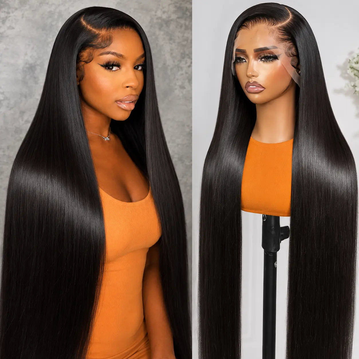 100% Human Hair Deep Wave and Body Wave Lace Front Wigs for Black Women - 180% Density, 13X4 HD Transparent Lace Frontal, 22 Inch