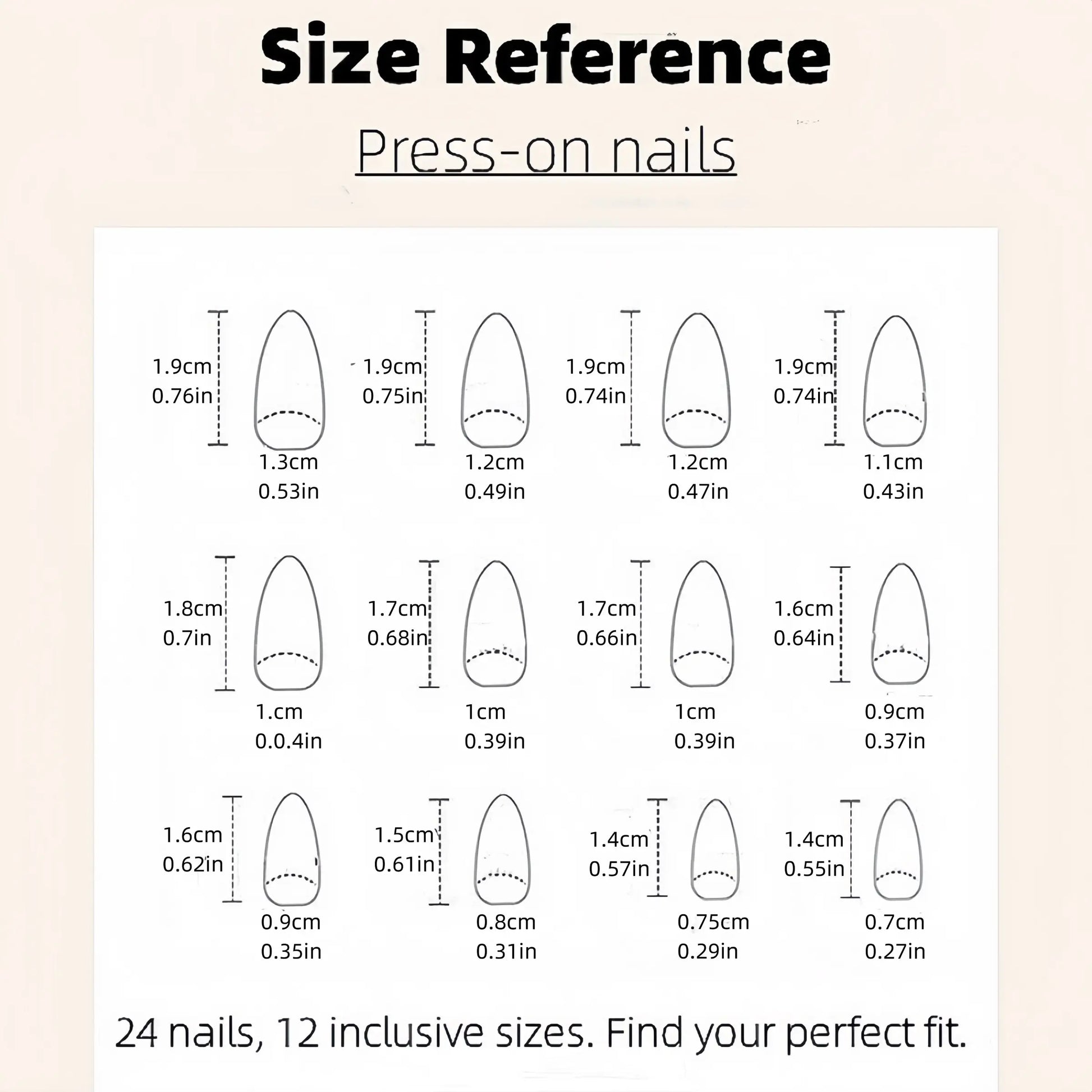 24 Reusable Almond-Shaped Press-On Nails with Nude Base, French Tips, and Rhinestone Accents for Women