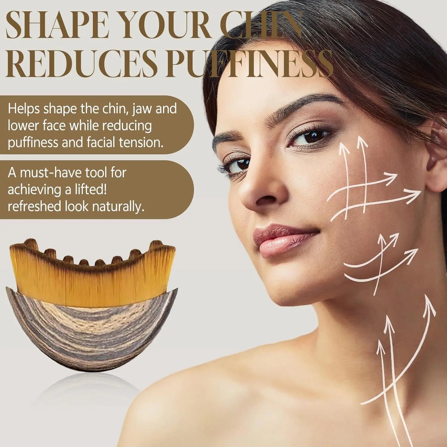 Lymphatic Contour Brush for Jawline and Chin Sculpting – Dry Brushing Massager for Lymphatic Drainage and Fatigue Relief (1 Piece)