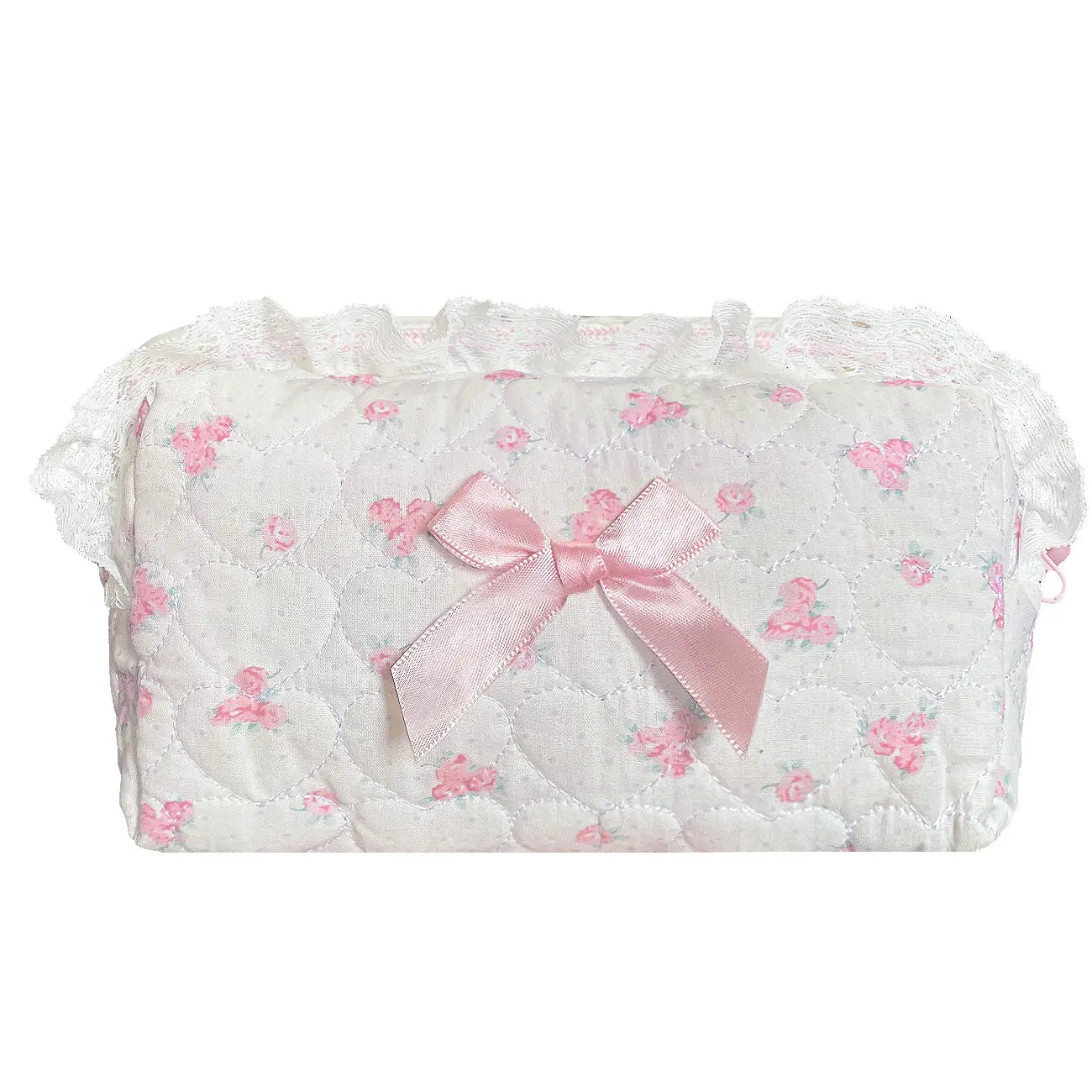 Quilted Touch-Up Cosmetic Bag for Women and Girls