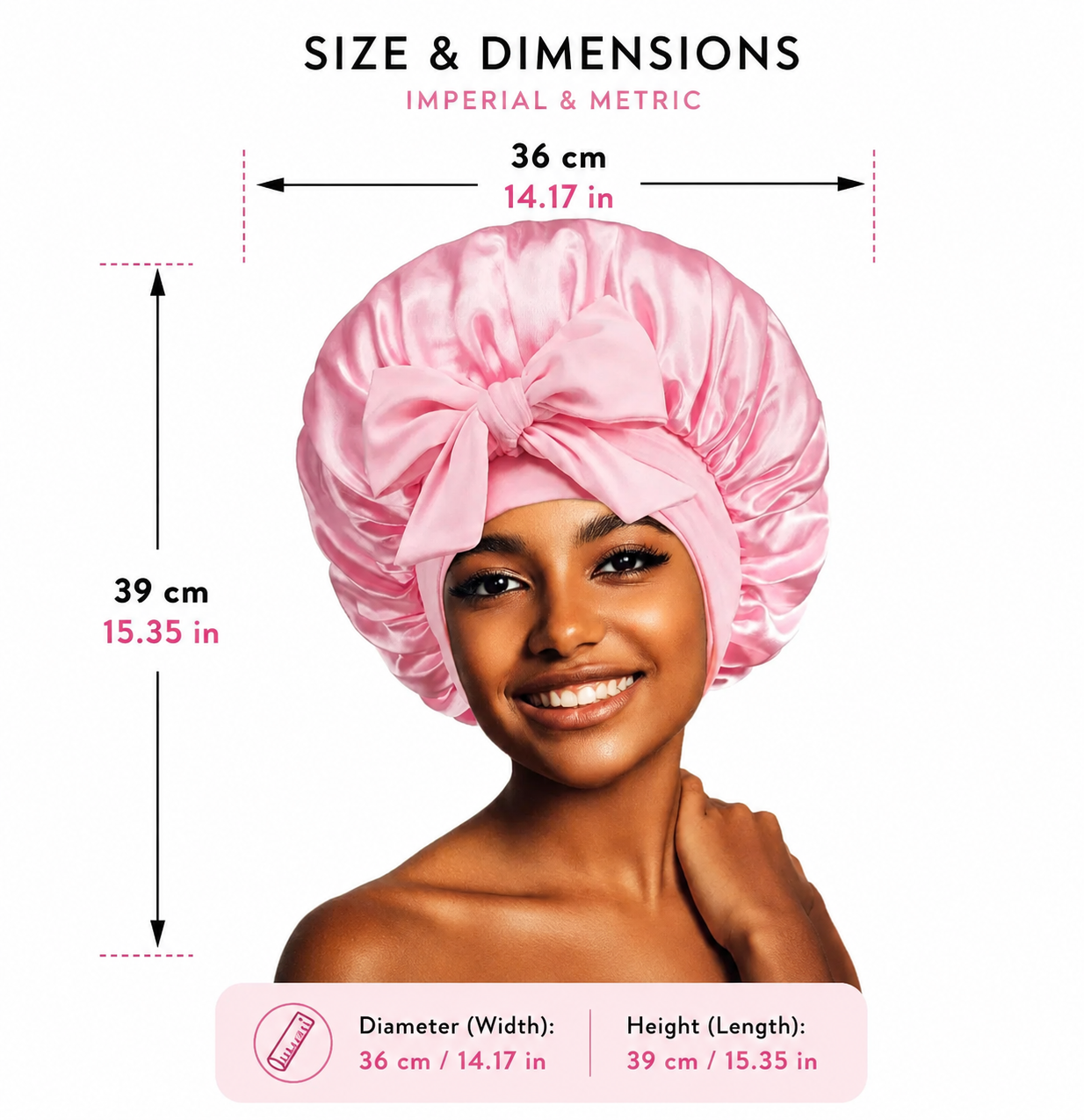 SereniCap Nox One — Satin Sleep Bonnet, Unisex, Wide Elastic Band