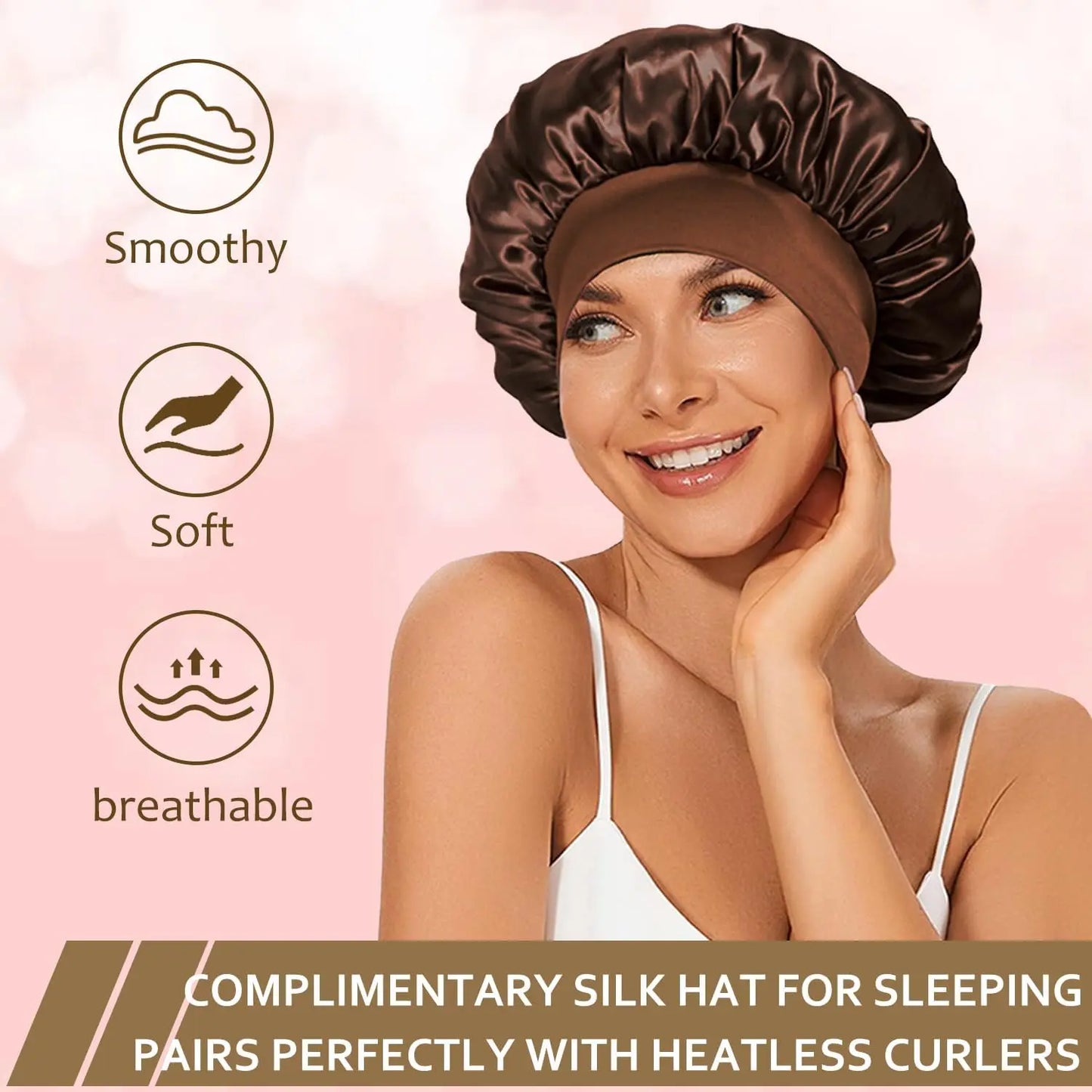 Satin Heatless Hair Curler Set — No-Heat Overnight Curls