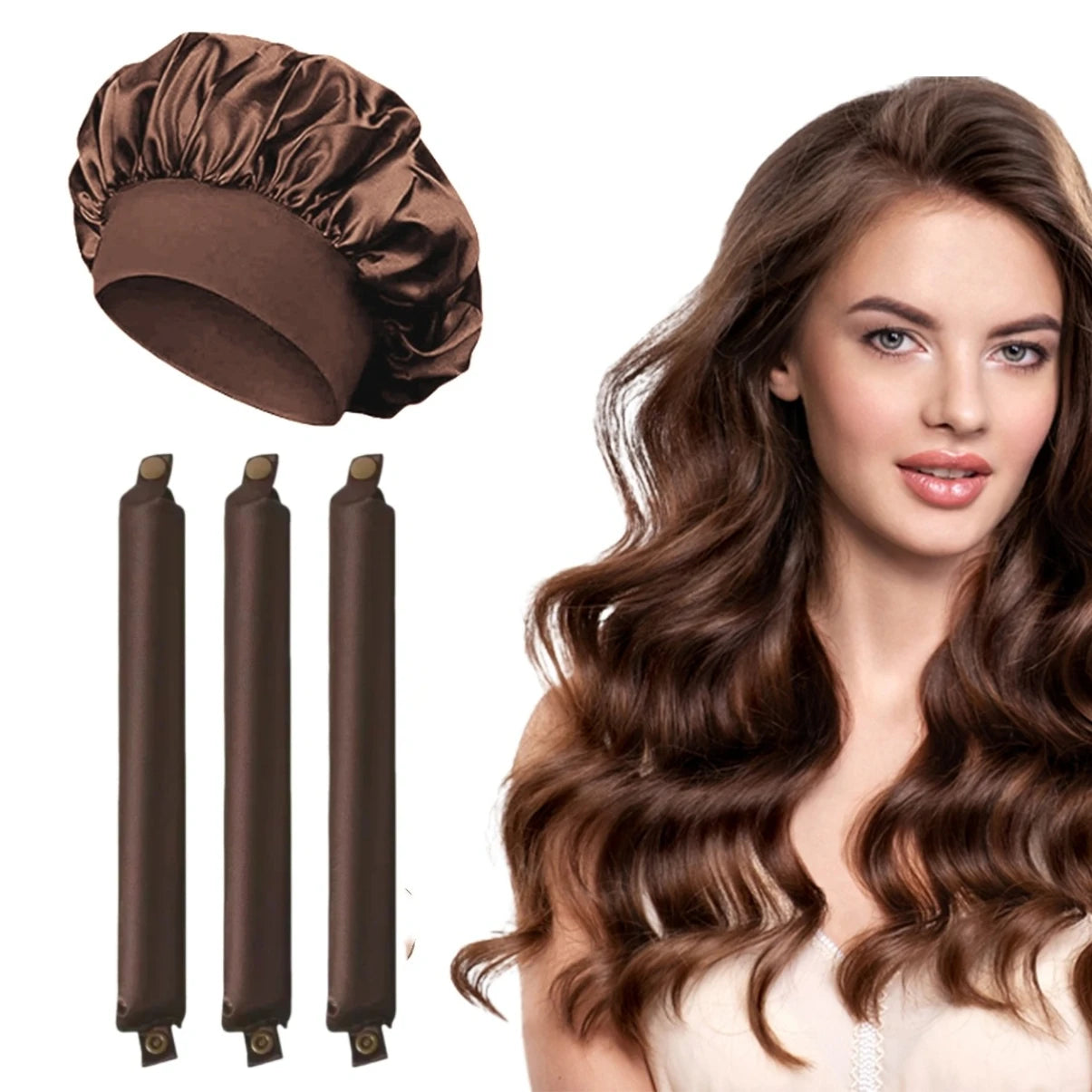 Satin Heatless Hair Curler Set — No-Heat Overnight Curls
