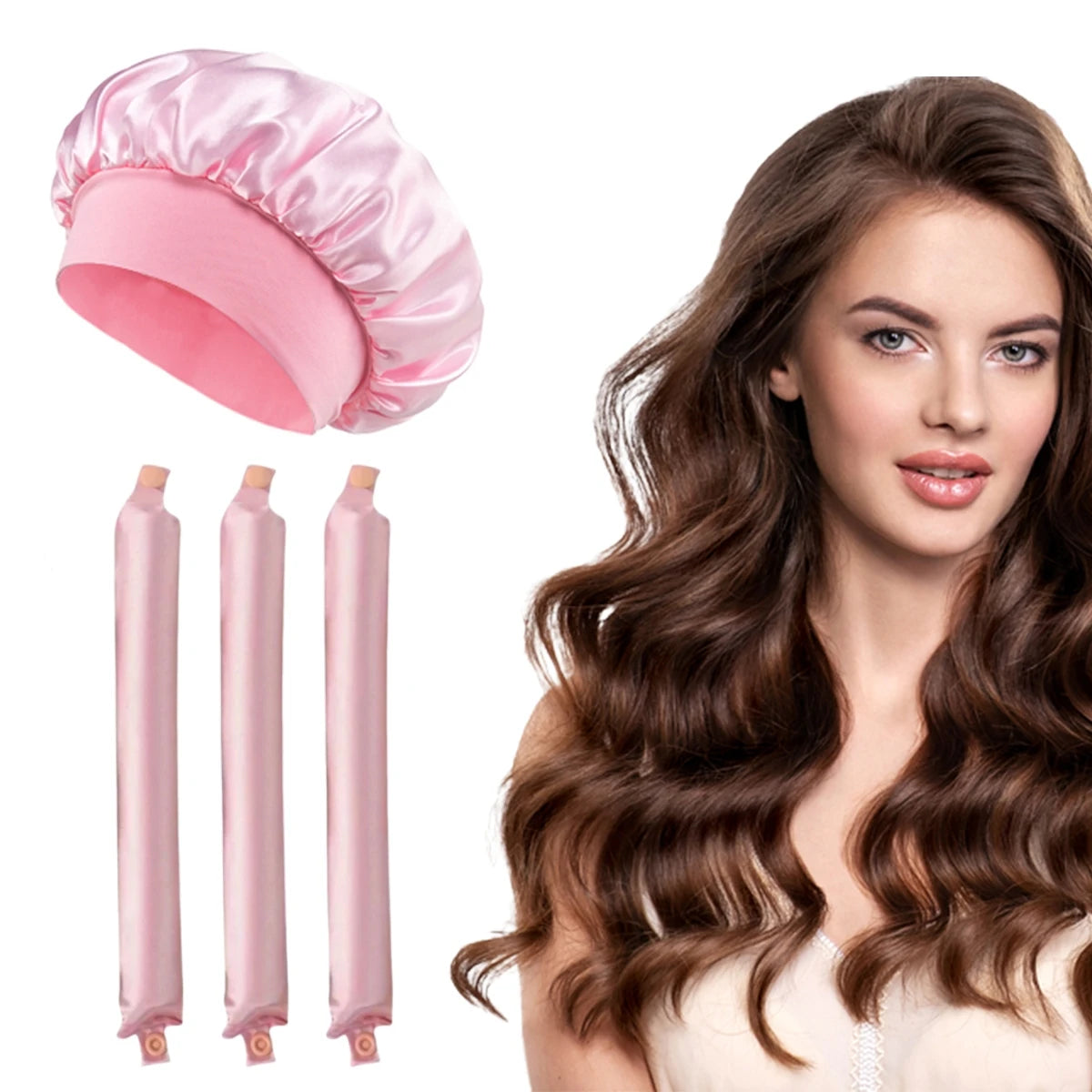 Satin Heatless Hair Curler Set — No-Heat Overnight Curls