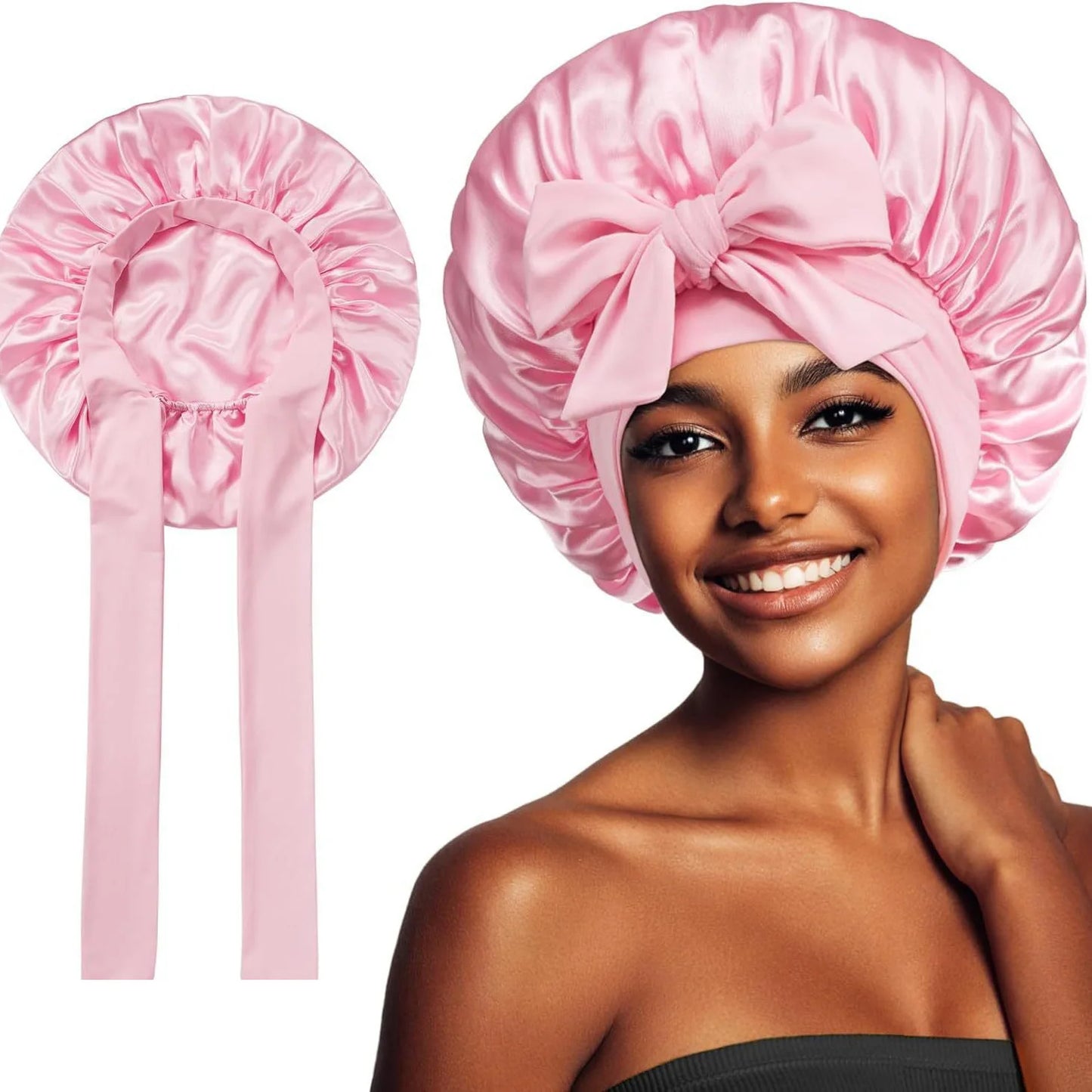 SereniCap Nox One — Satin Sleep Bonnet, Unisex, Wide Elastic Band