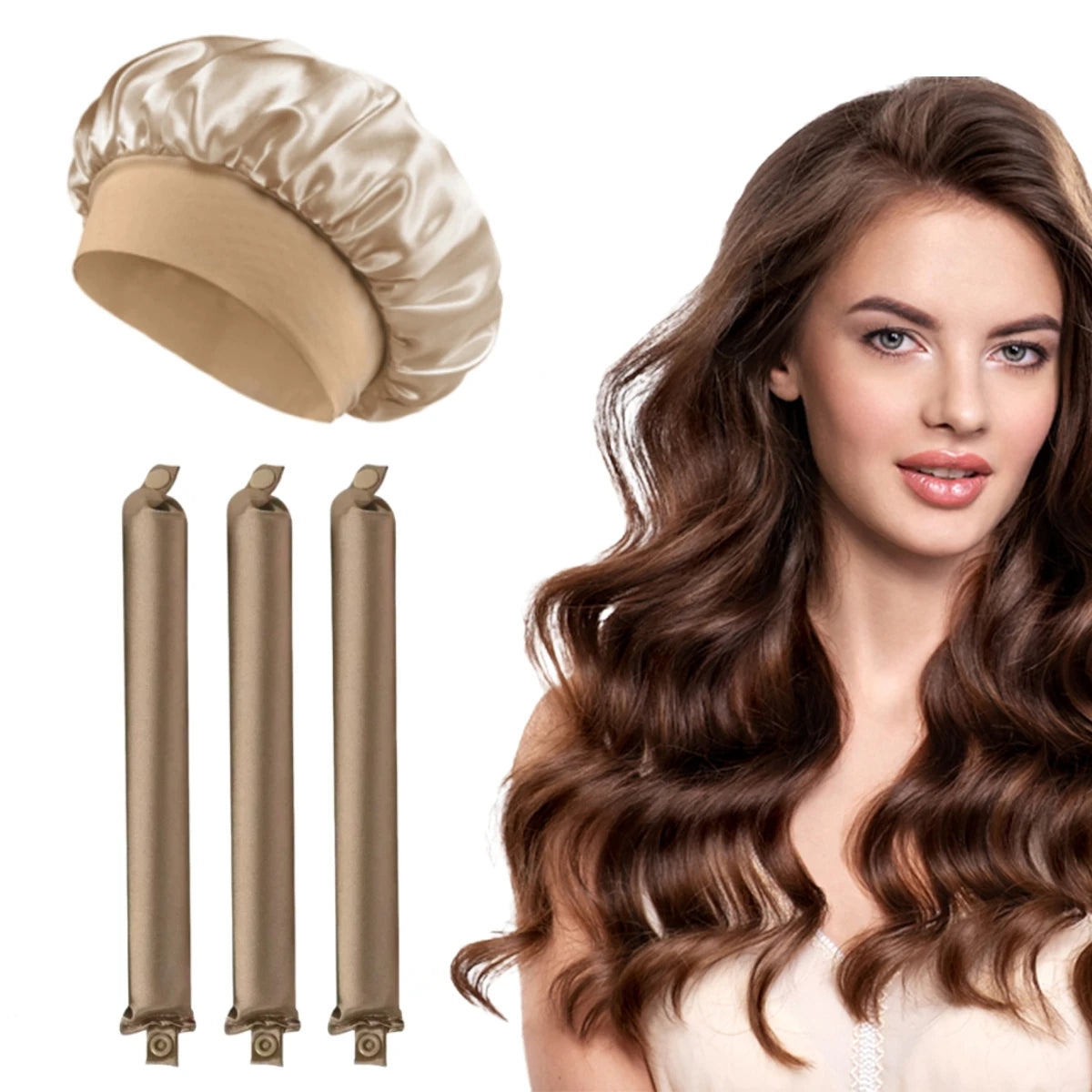 Satin Heatless Hair Curler Set — No-Heat Overnight Curls