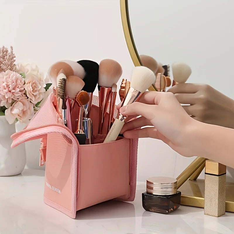 Vertical Makeup Pencil Case — Oxford Fabric, Portable Organizer