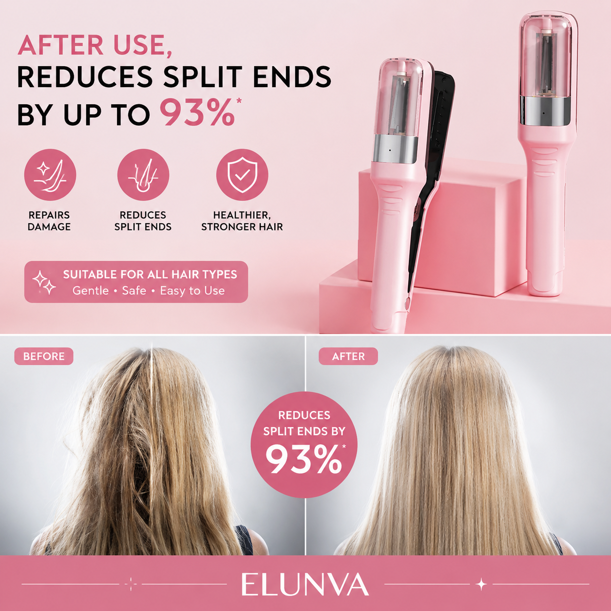 Split-End Trimmer — Cordless, End-Only, USB‑C