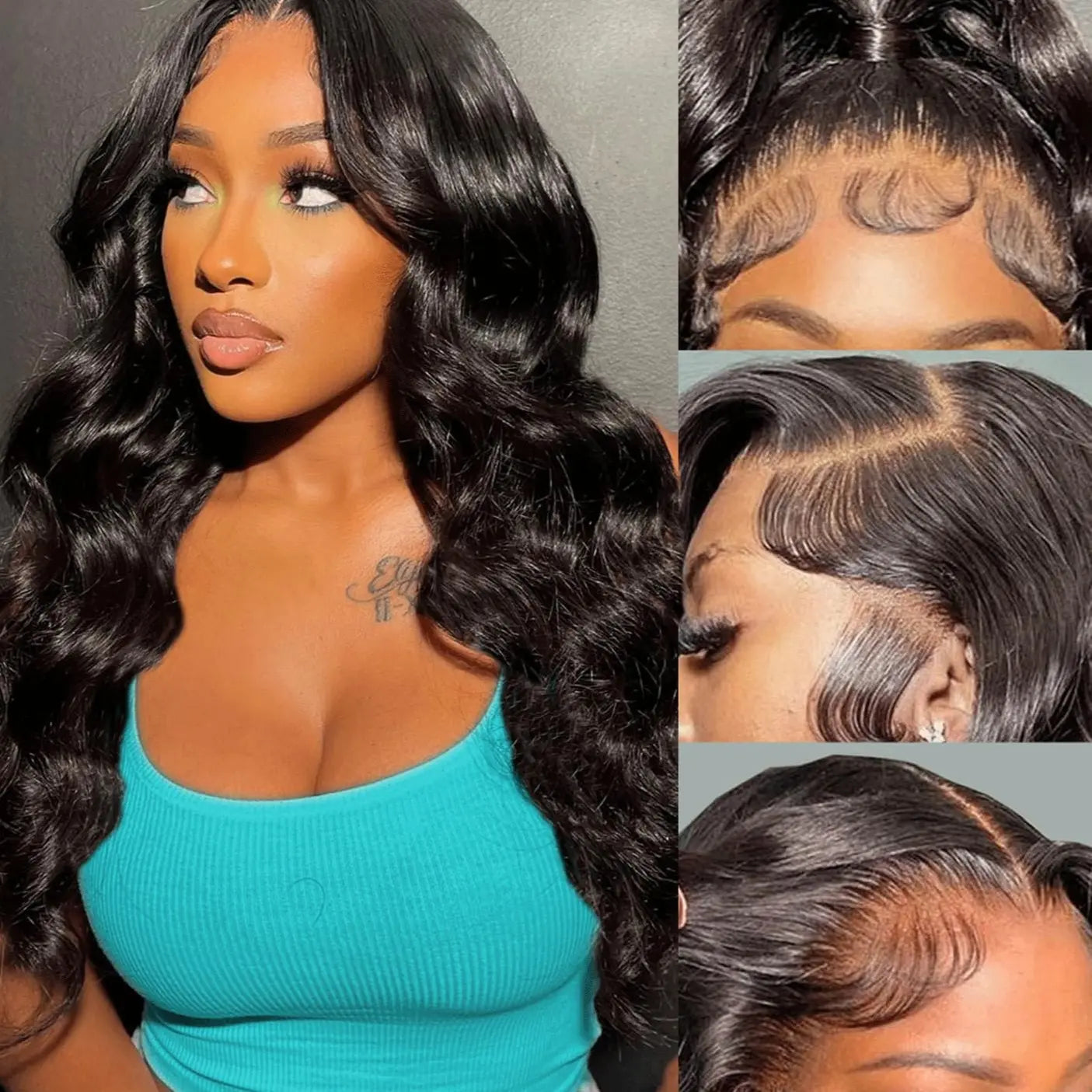 100% Human Hair Deep Wave and Body Wave Lace Front Wigs for Black Women - 180% Density, 13X4 HD Transparent Lace Frontal, 22 Inch