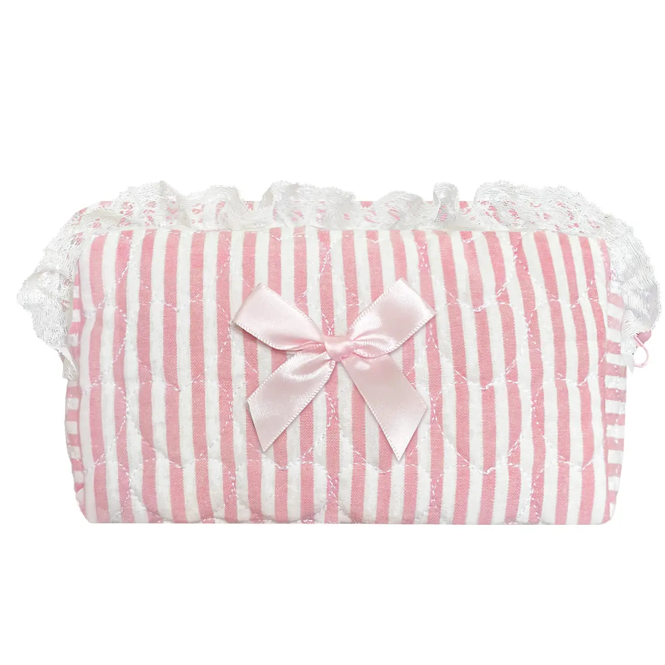 Quilted Touch-Up Cosmetic Bag for Women and Girls
