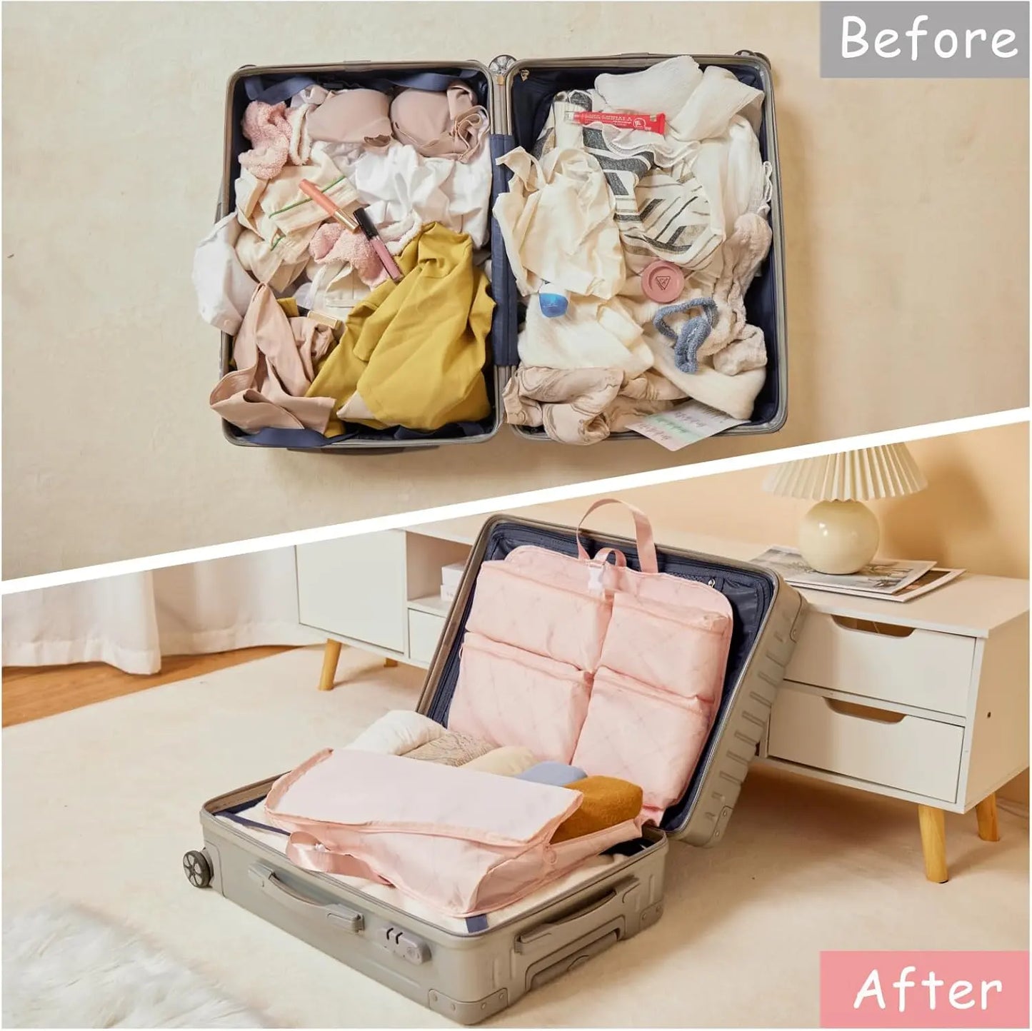 Large Capacity Foldable Travel Storage Bag with Multiple Compartments for Clothing and Accessories, Portable Dustproof Polyester Toiletry Organizer