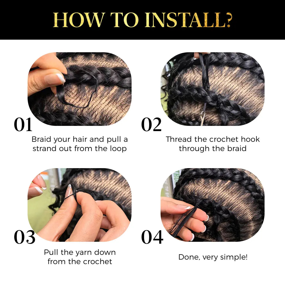 OQ HAIR Burmese Curly Crochet Human Hair Highlights in 4/27 with Miracle Knots for Effortless Boho Braids