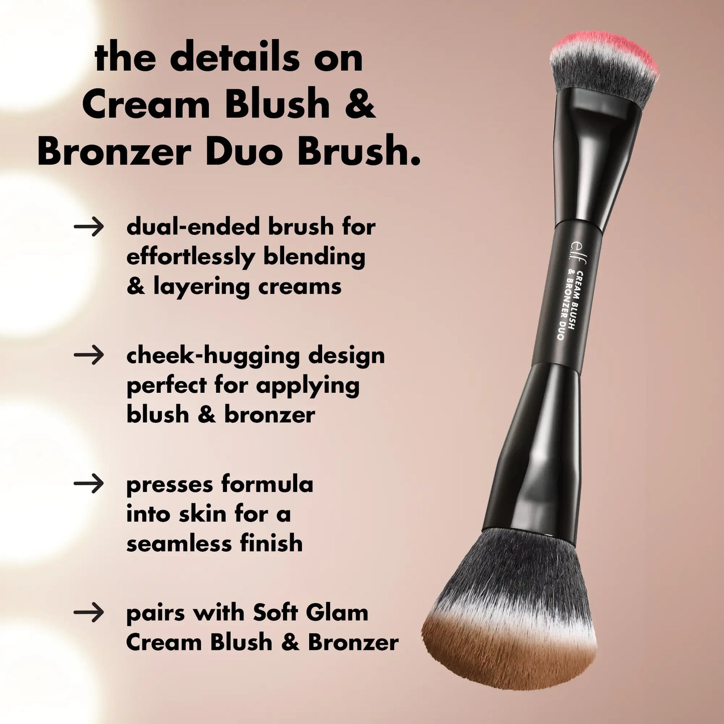 E.L.F. Cream Blush and Bronzer Duo Makeup Brush for Face Application