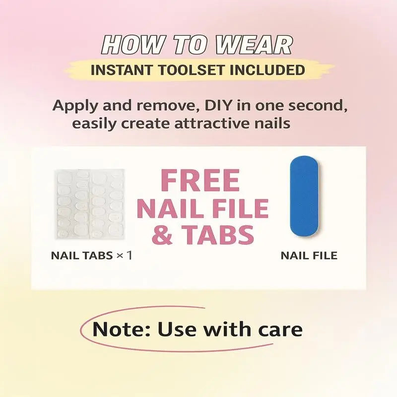 24 Reusable Almond-Shaped Press-On Nails with Nude Base, French Tips, and Rhinestone Accents for Women