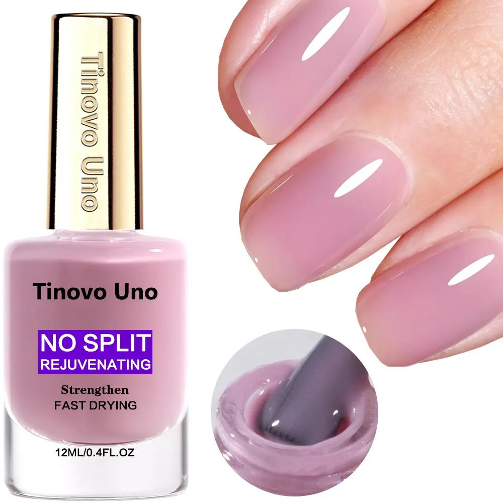 Tinovo Uno NO SPLIT Rejuvenating Nail Hardener 12ml - Advanced Nail Strengthener and Repair Solution with Enriched Keratin for Fragile, Thin, and Brittle Nails, Quick-Drying Formula, No UV/LED Curing Required