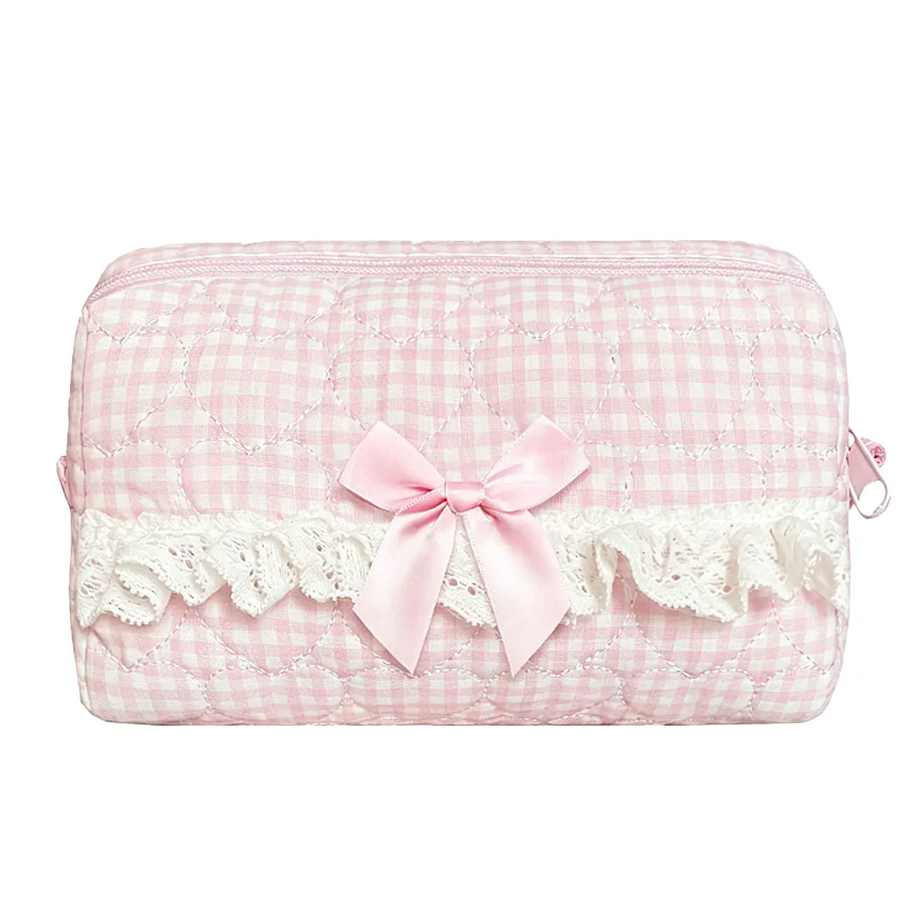 Quilted Touch-Up Cosmetic Bag for Women and Girls