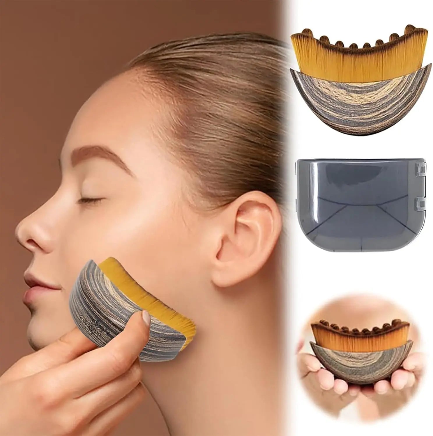Lymphatic Contour Brush for Jawline and Chin Sculpting – Dry Brushing Massager for Lymphatic Drainage and Fatigue Relief (1 Piece)